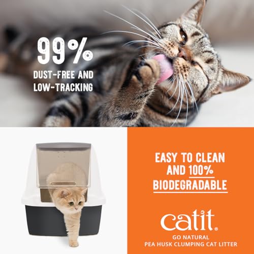 Catit Go Natural Pea Husk Clumping Cat Litter 12.3 lb, Natural (Packaging may vary)