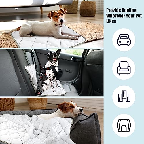 Leekalos Dog Cooling Mat,Pet Cooling Pads for Dogs Blanket,Summer Cooling Bed for Cats Blanket,Portable Pet Cooling Cushion for Home & Outdoor,Keep Cooling for Pets (Cool Grey, Medium(29"x40"))