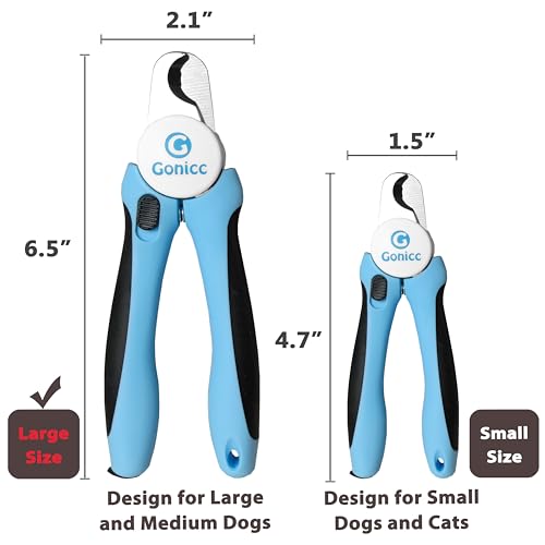 gonicc Dog & Cat Pets Nail Clippers and Trimmers - with Safety Guard to Avoid Overcutting, Free Nail File, Razor Sharp Blade - Professional Grooming Tool for Pets