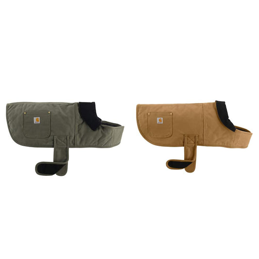 Carhartt Firm Duck Insulated Dog Chore Coats | Army Green/Brass (Medium) and Brown/Brass