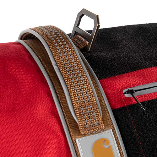 Carhartt Nylon Ripstop Service Dog Harness, High Risk Red/Carhartt Brown, Large