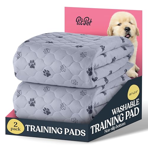 Super Absorbent Washable Pee Pads for Dogs - 2-Pack Superior Reusable Puppy Pads Pet Training Pads –100% Waterproof Dog Pee Pad Protects Against Urine Leakage Non-Slip Grip Prevents Slipping& Bunching