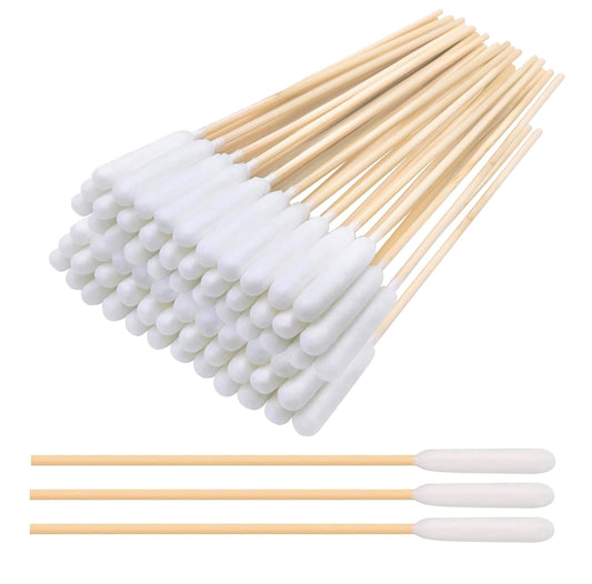 AnimoGoods™ 6 Inch Long Cotton Swabs for Dog Grooming - Eco-Friendly Q-Tips for Cats and Dogs - Dog Ear Cleaning Swabs - 100% Organic Bamboo and Cotton - 100pcs