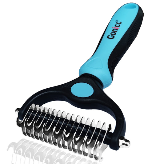 gonicc Professional Dog and Cat Brush for Shedding, Ideal Deshedding Tool, for Long & Short Haired Pets. (Pets Dematting Comb)