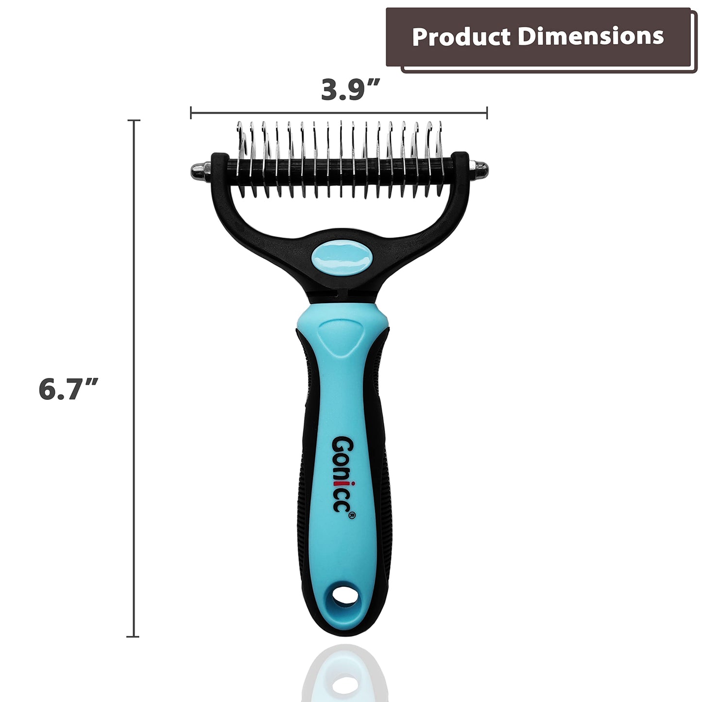 gonicc Professional Dog and Cat Brush for Shedding, Ideal Deshedding Tool, for Long & Short Haired Pets. (Pets Dematting Comb)