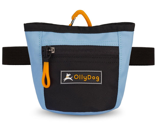 OllyDog Goodie Treat Bag, Dog Treat Pouch, Waist Belt Clip for Hands-Free Training, Magnetic Closure, Dog Training and Behavior Aids, Three Ways to Wear (Maui Blue)