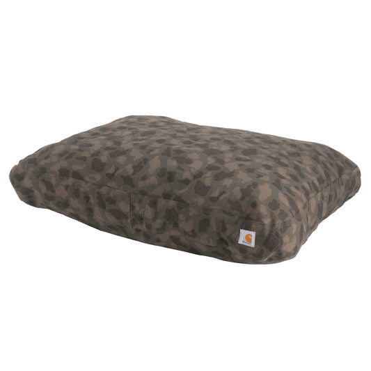 Carhartt Firm Duck Dog Bed, Durable Canvas Pet Bed with Water-Repellent Shell, Tarmac Duck Camo, Large