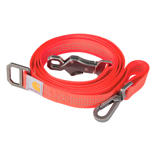 Carhartt Pet Durable Nylon Webbing Leashes for Dogs, Reflective Stitching for Visibility, Coral Glow, Large