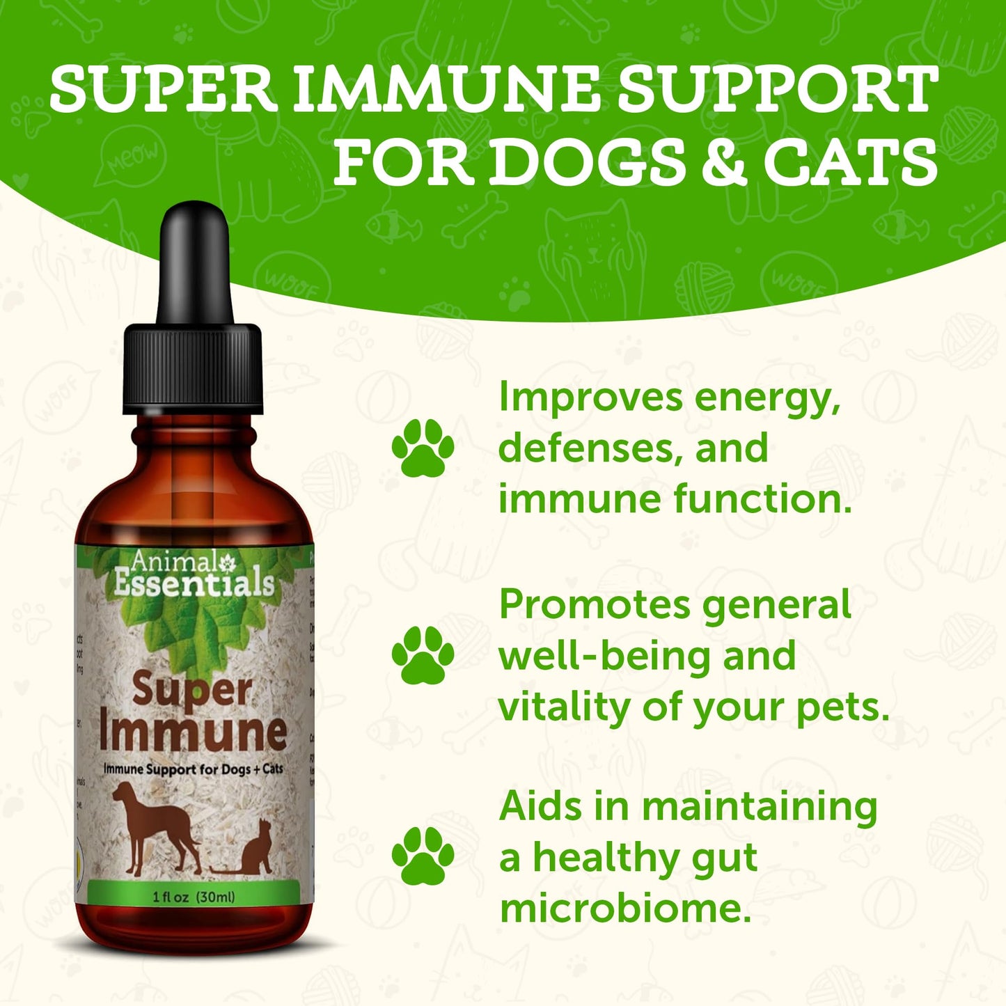 Animal Essentials Super Immune Support for Dogs & Cats, 1 fl oz - Ol Complex, Promotes Healthy Immune System