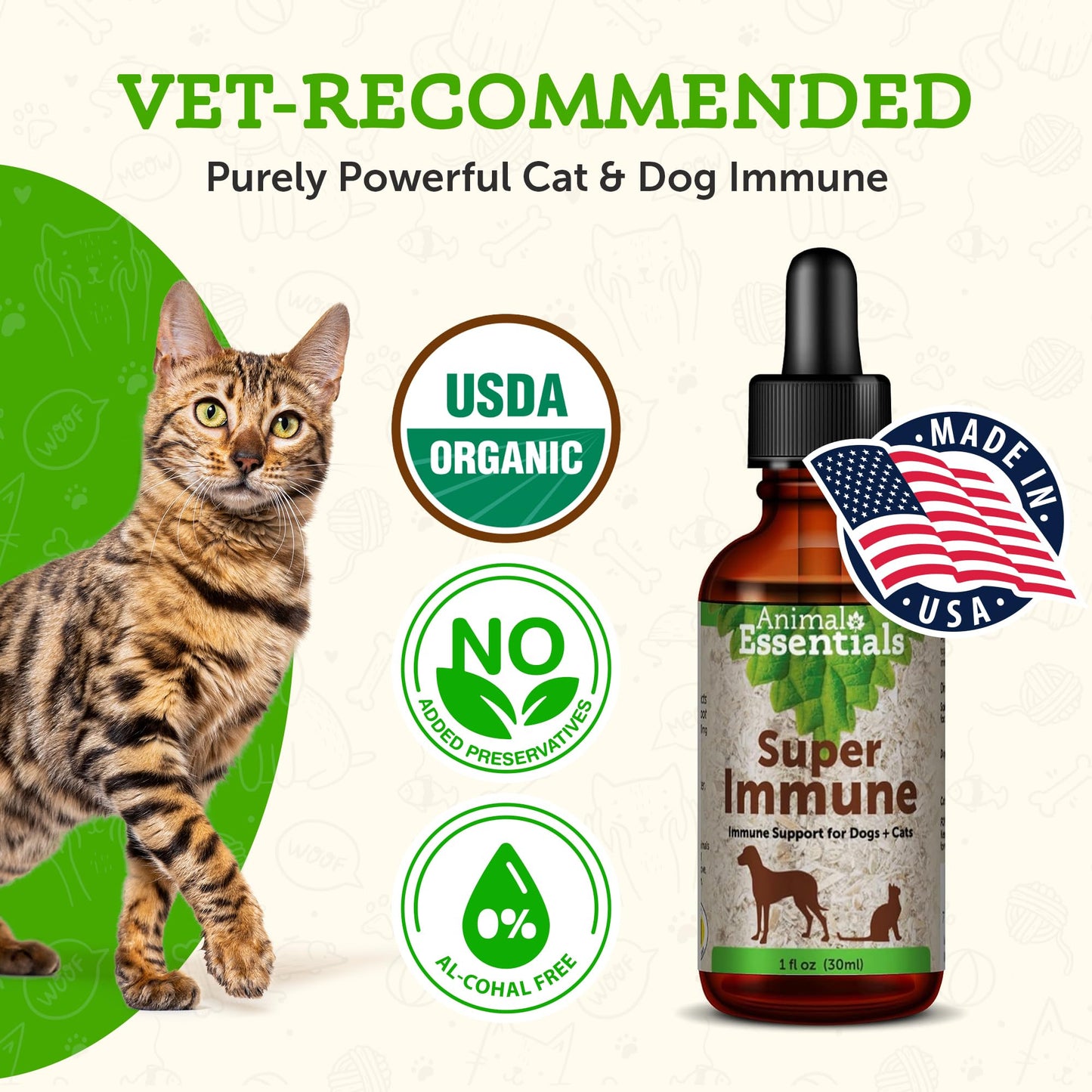 Animal Essentials Super Immune Support for Dogs & Cats, 1 fl oz - Ol Complex, Promotes Healthy Immune System