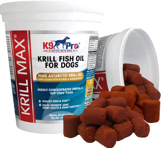 Krill Oil for Dogs Omega Bites - Fish Oil for Dogs - Dog Shedding Supplement - Deshedding Vitamins Anti Itch Omega Chews Krill Oil Dog Chews Antioxidant for Shed Control Omega 3 6 9 for Dogs