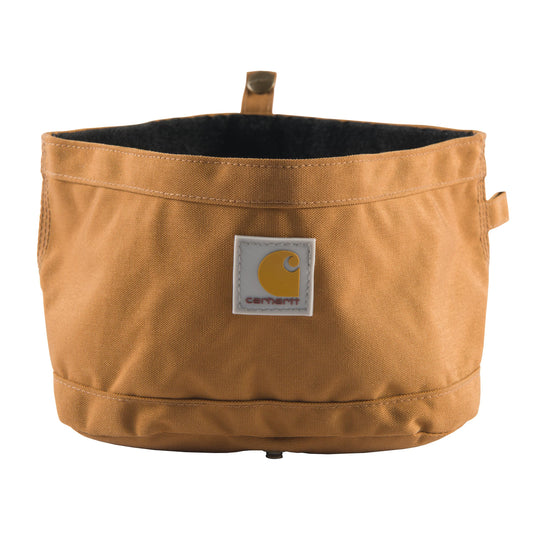 Carhartt Nylon Duck Travel Dog Bowl, Packable Dog Bowl for Food and Water, Carhartt Brown, 10 Cup Capacity